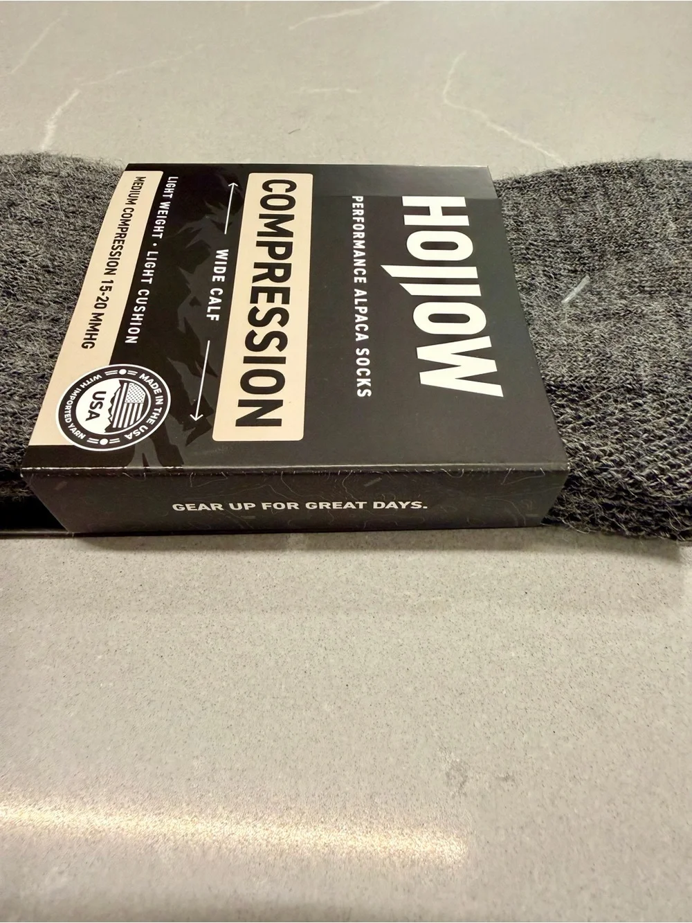Hollow Performance Alpaca Compression Socks - Gray - Men